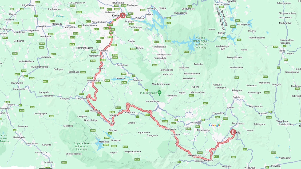 Jízda vlakem z Kandy do Elly (vlak č.: 1015 „Udarata Menike“)