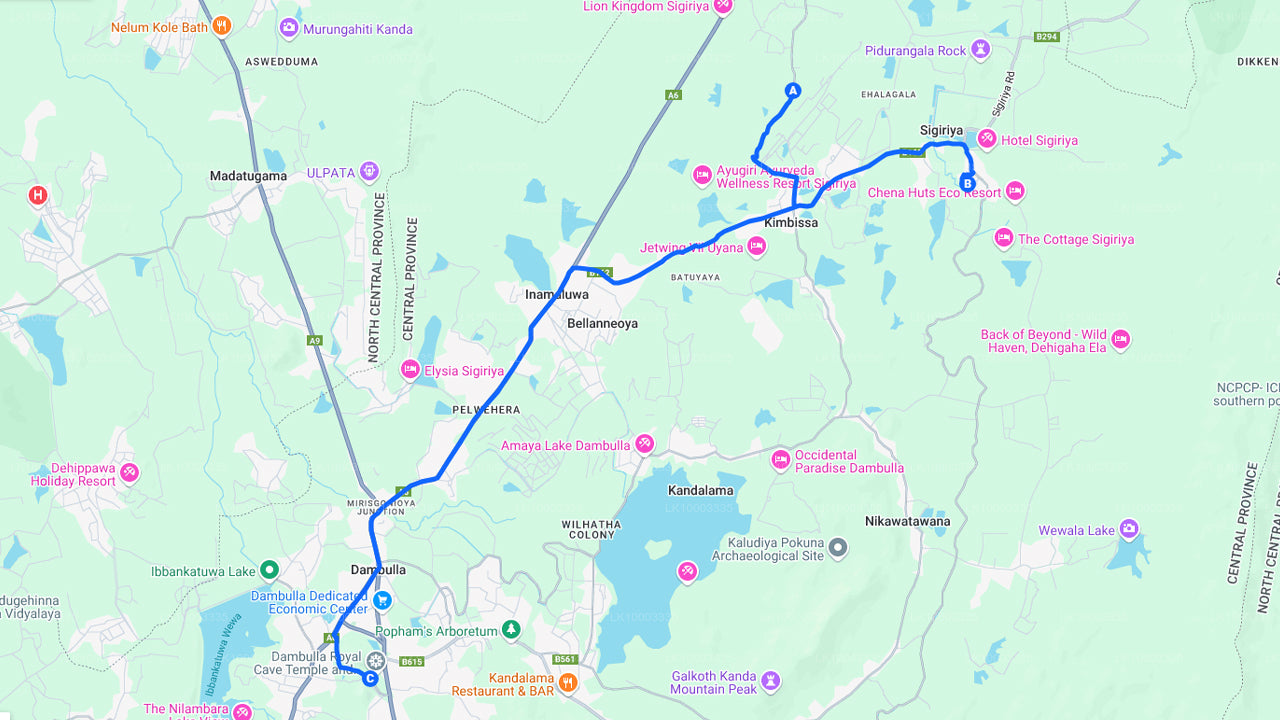 Sigiriya Rock a Dambulla Cave ze Sigiriya