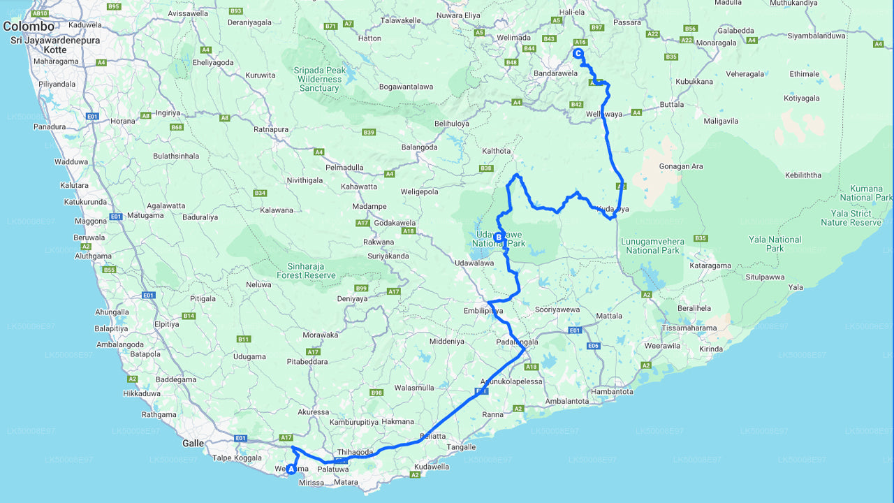 Soukromý výlet z Weligamy do Elly s Udawalawe Safari