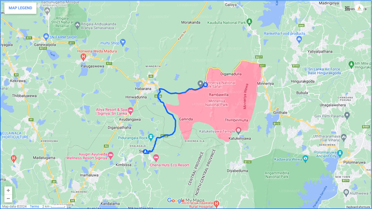 Safari národního parku Minneriya ze Sigiriya