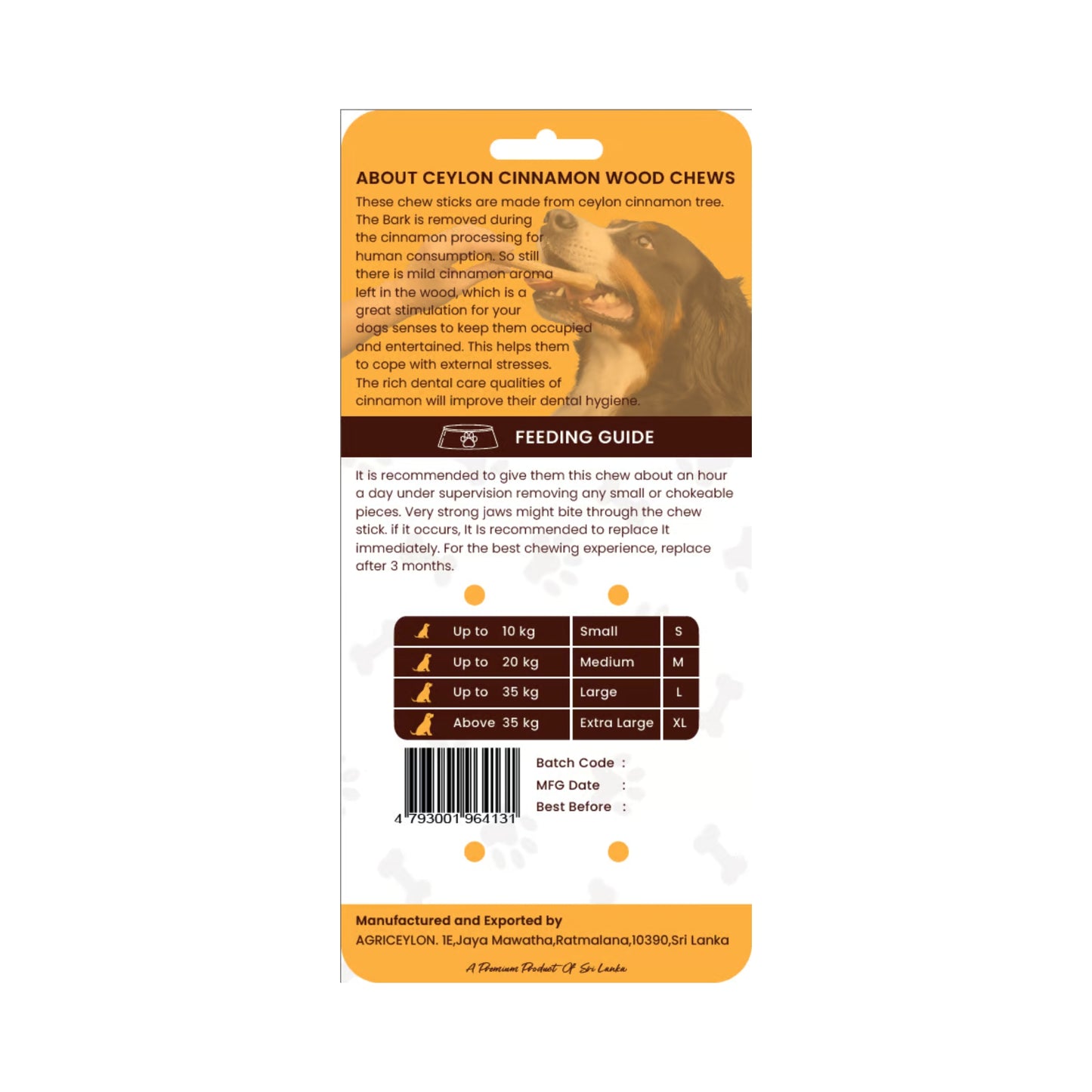 Cinnapaws Cinnamon Wood Dog Chew Stick Toy