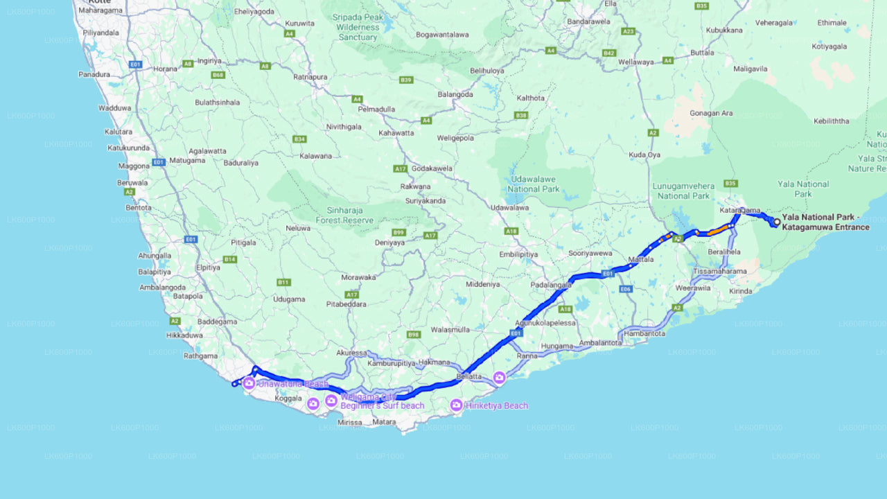 Safari v národním parku Yala z Galle