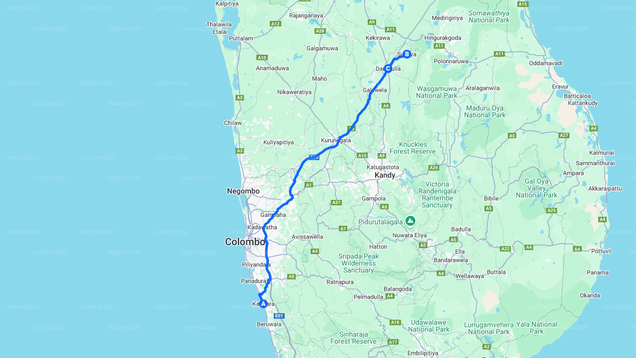 Jeskyně Sigiriya a Dambulla z Kalutara