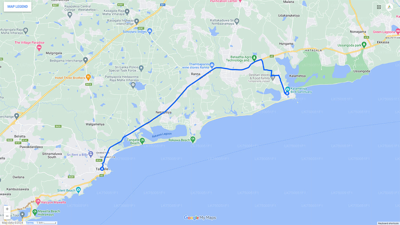 Pozorování ptáků lodí v rezervaci Kalametiya z Tangalle