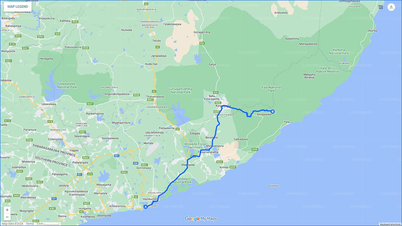 Safari v národním parku Yala z přístavu Hambantota