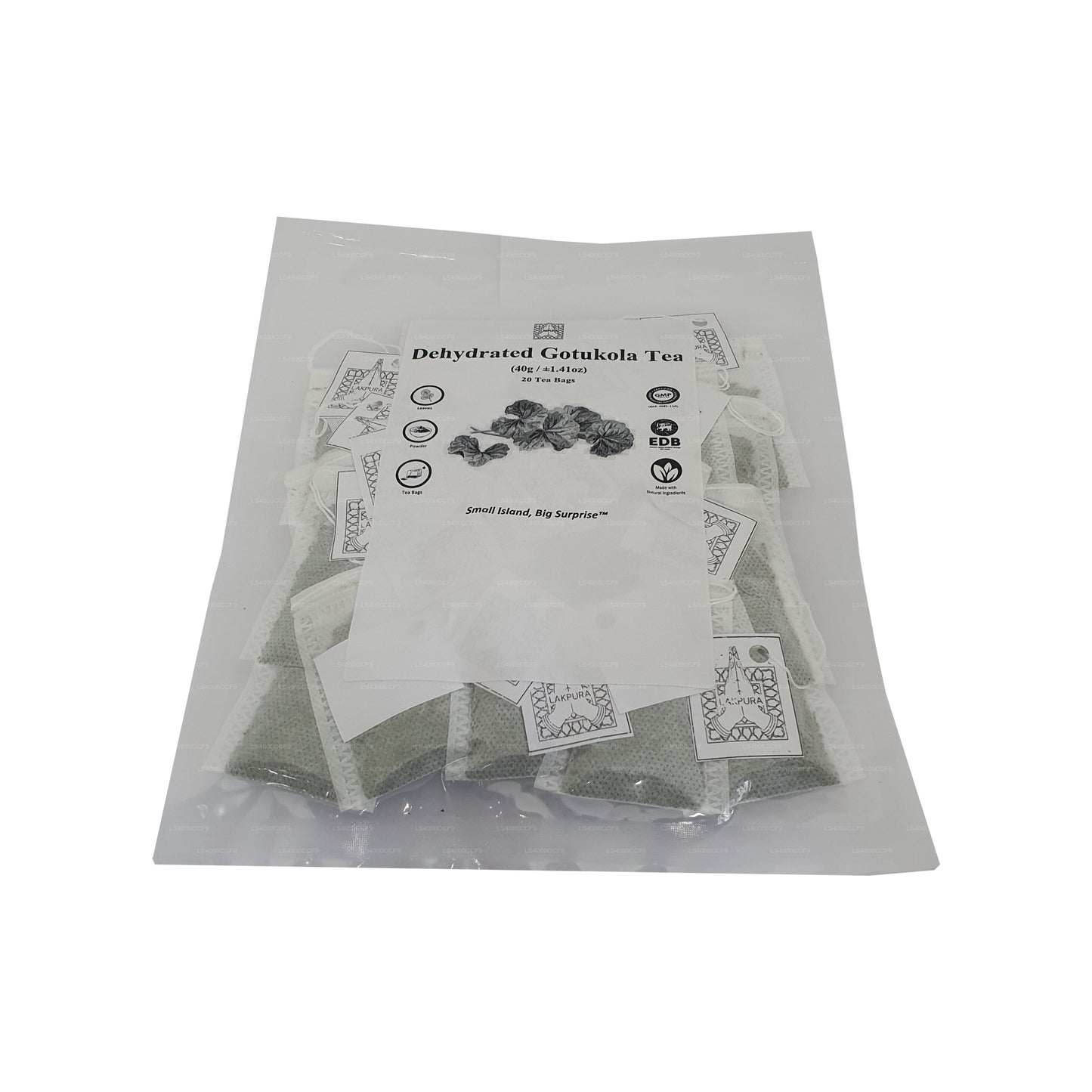 Lakpura Dehydrated Gotukola čajové sáčky (40g) 20 čajových sáčků