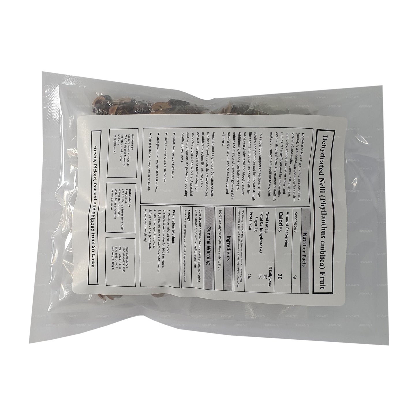 Ovoce lakpura dehydratovaná Nelli (Amla/ Phyllanthus emblica)