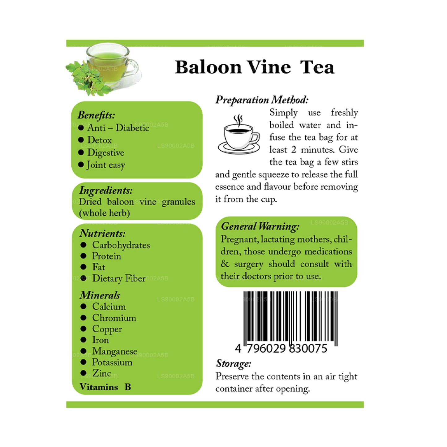 Lifetone Balloon Vine Tea (30g) 20 čajových sáčků