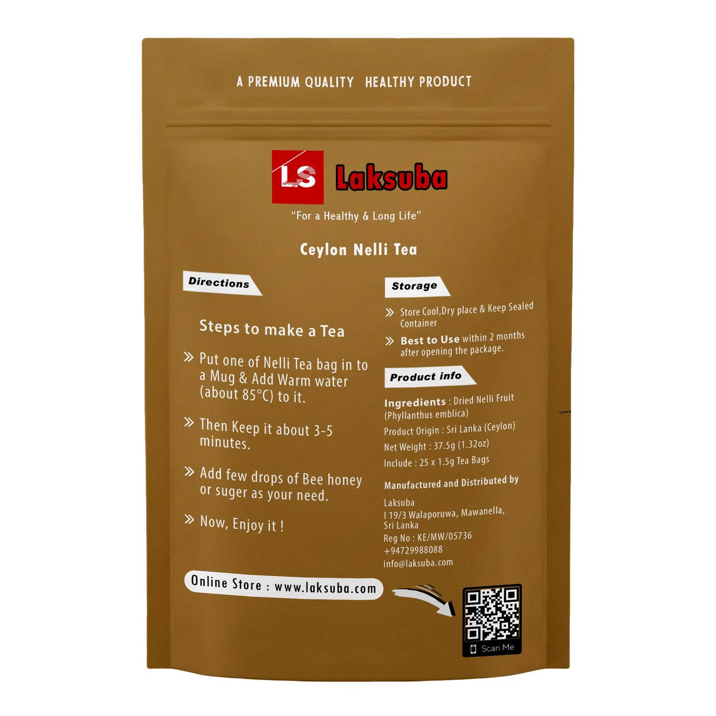 Čaj Laksuba Ceylon Nelli (37,5 g) 25 čajových sáčků