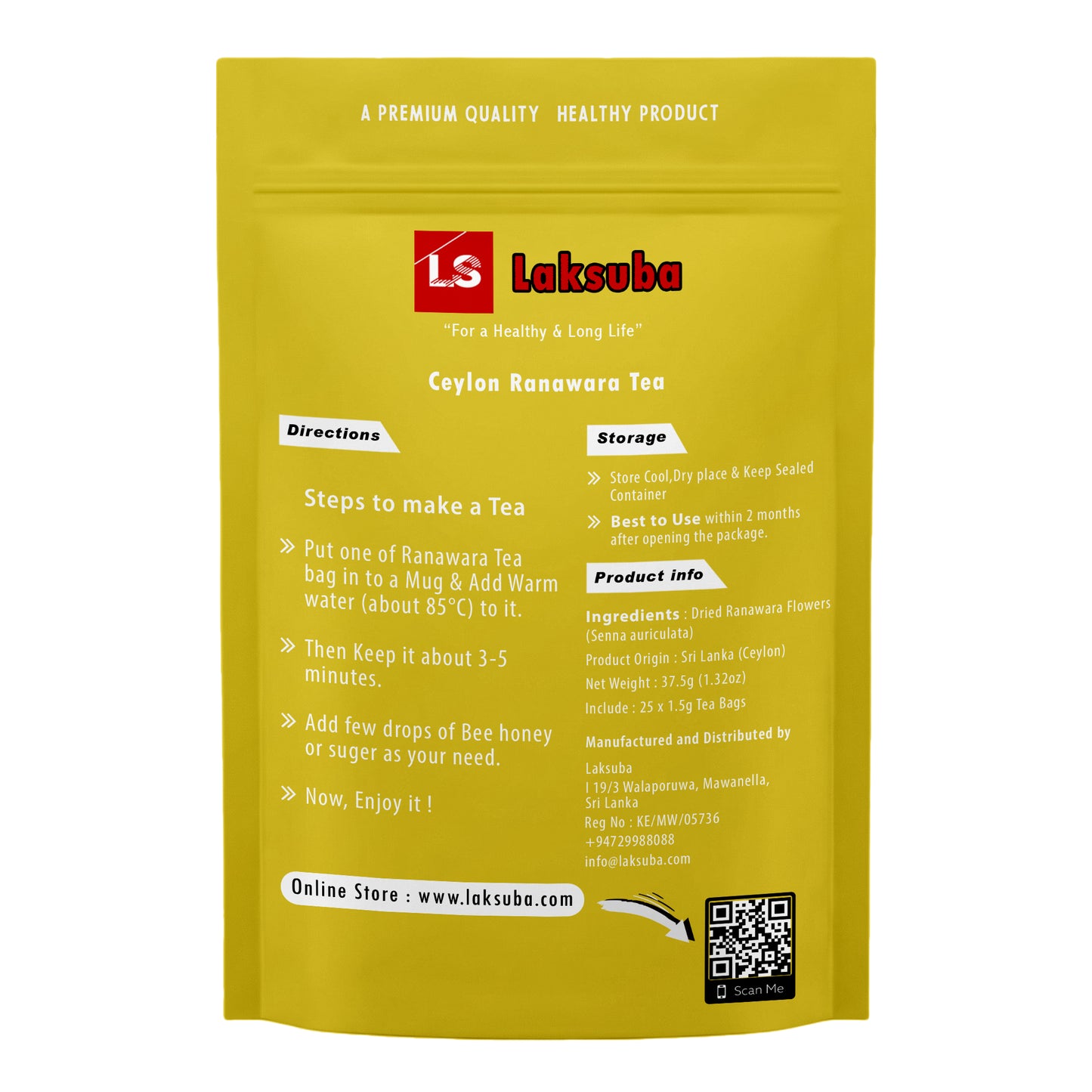 Čaj Laksuba Ranawara Ceylon (37,5 g) 25 čajových sáčků