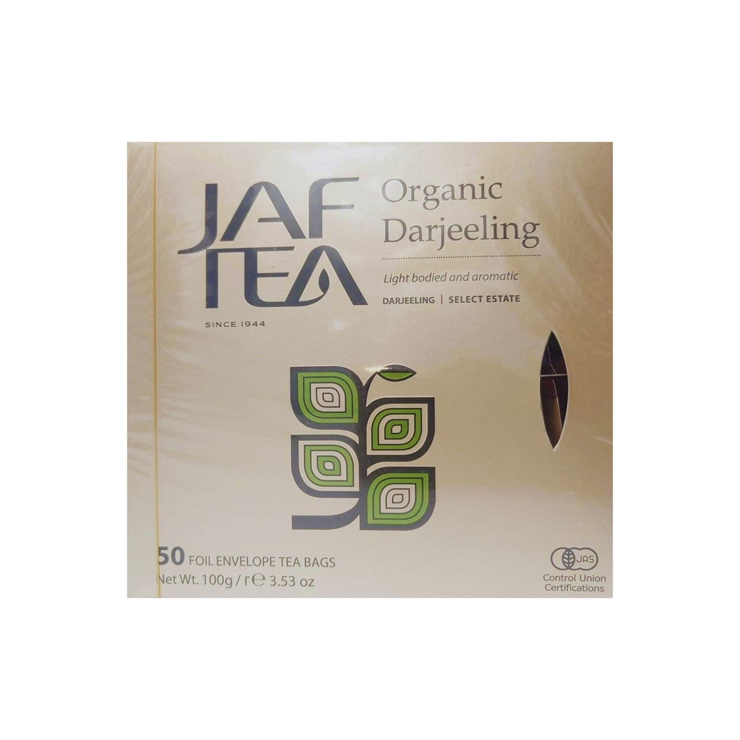 Jaf Tea Organic Darjeeling (100g) 50 Foil Envelope Tea Bags