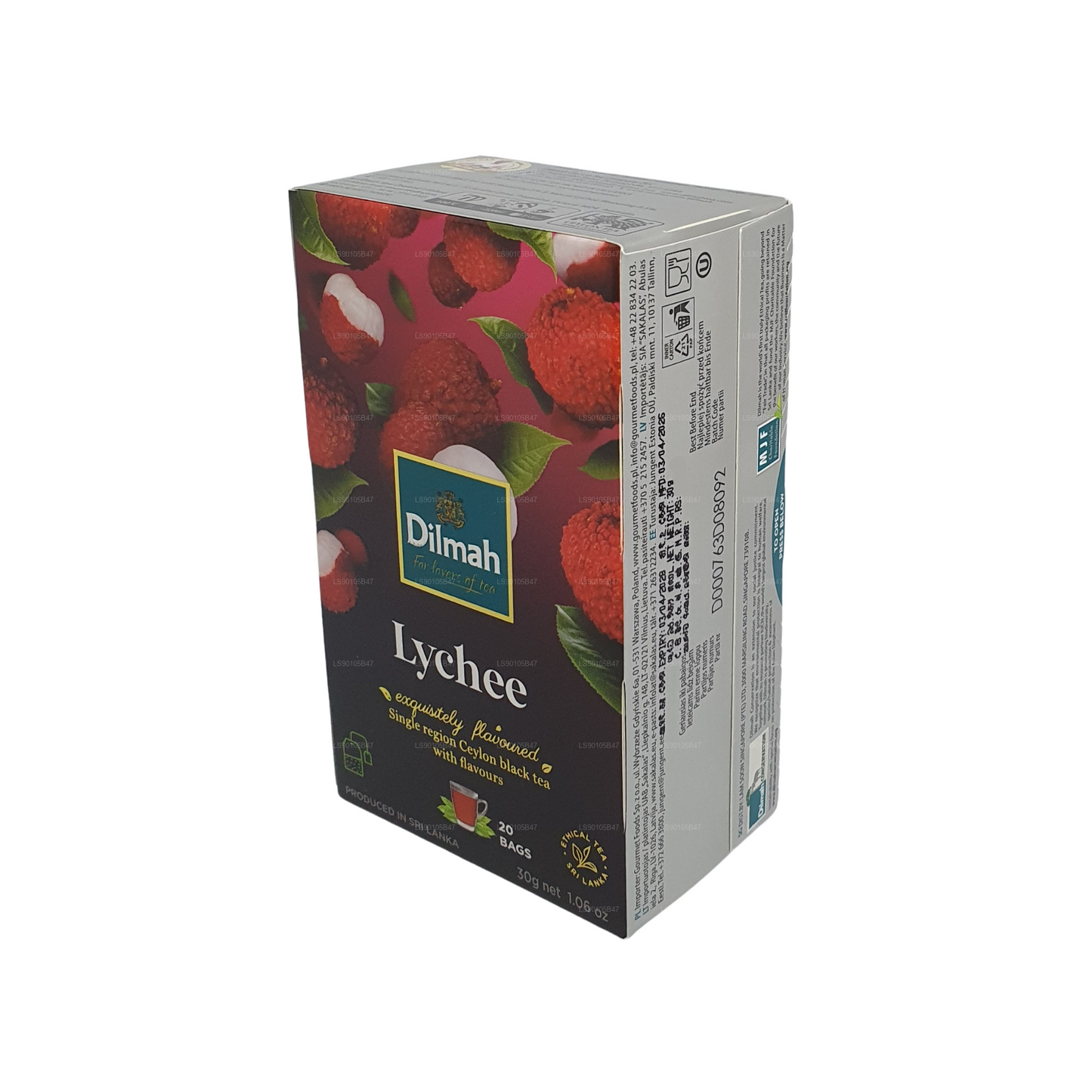 Dilmah Lychee Flavored Black Tea (30g) 20 Tea Bags