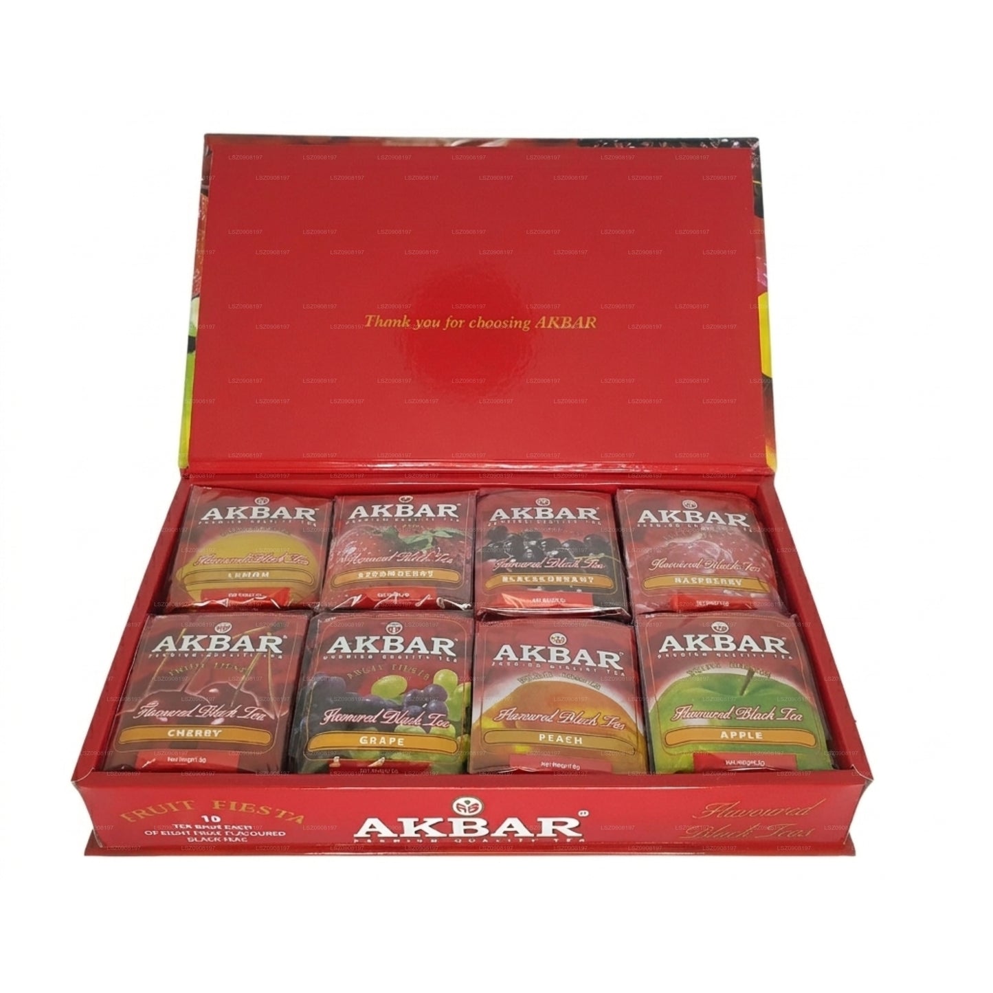 Akbar Fruit Fiesta Dárková krabička s příchutí černého čaje 80 čajových sáčků (160g)