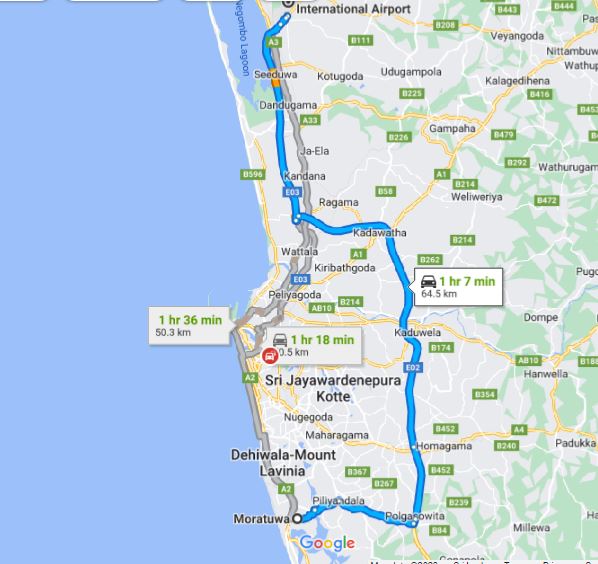 Moratuwa City to Colombo Airport (CMB) Private Transfer