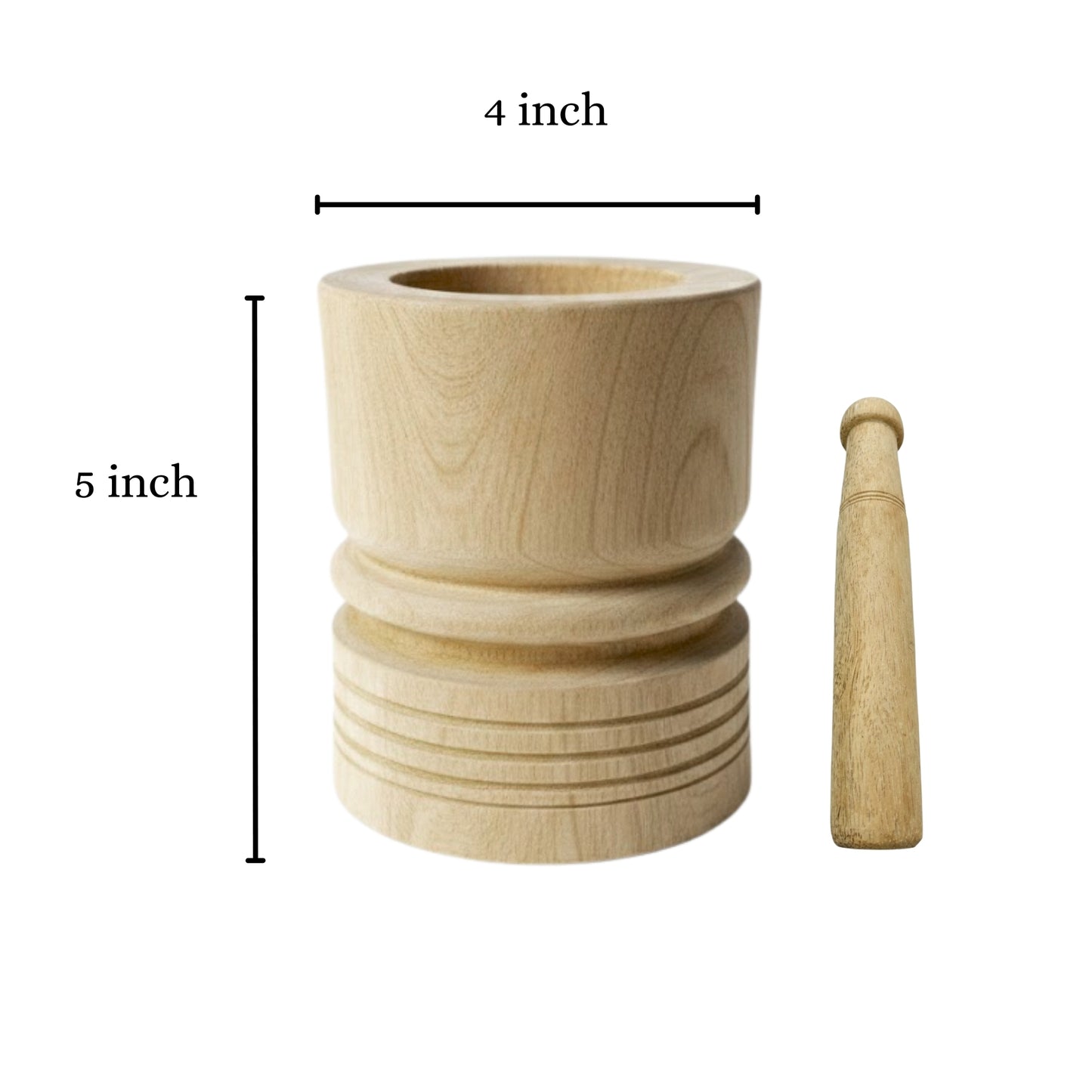 Lakpura® Wooden Mortar and Pestle