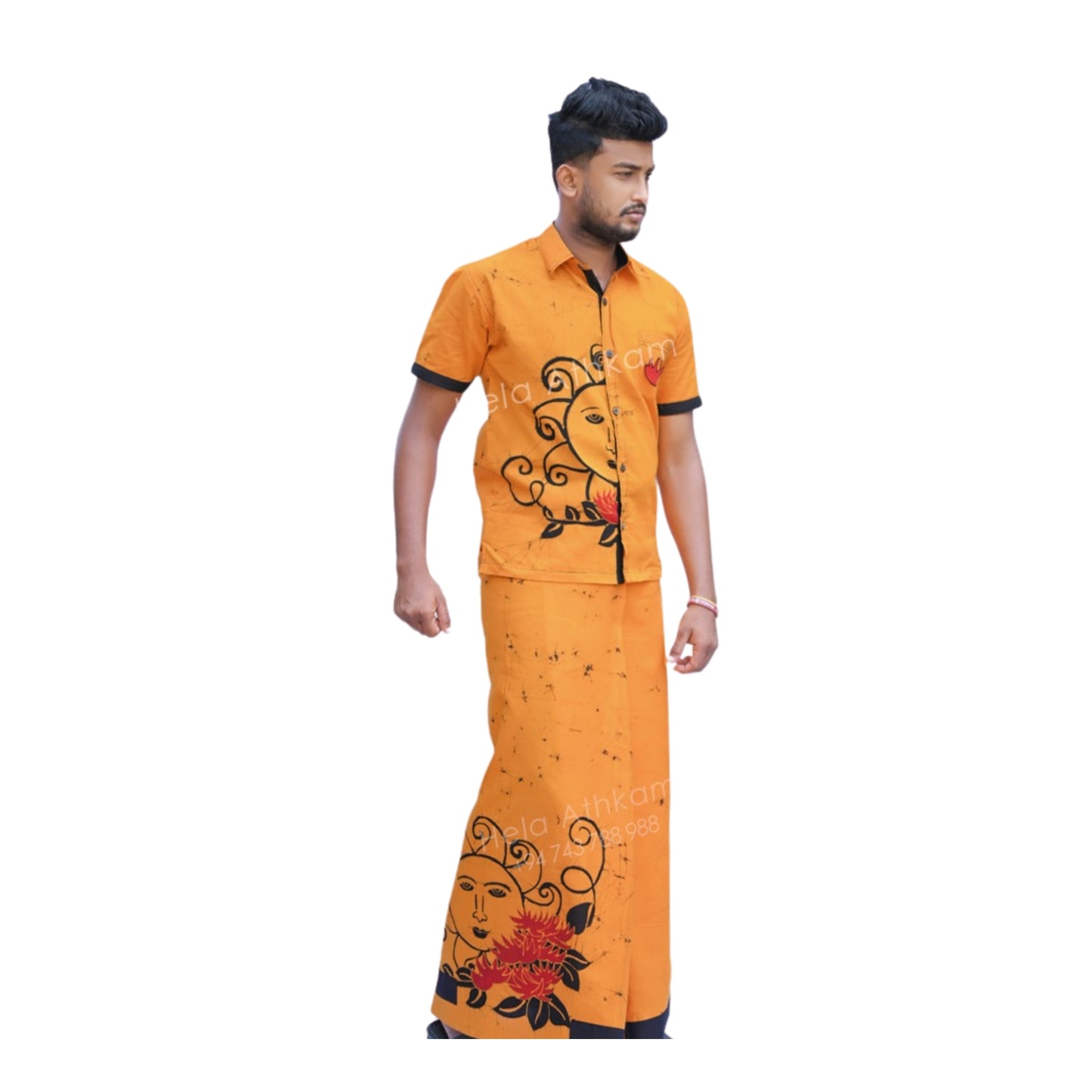 Lakpura® Batiková Košile a Sarong (Design AB222)
