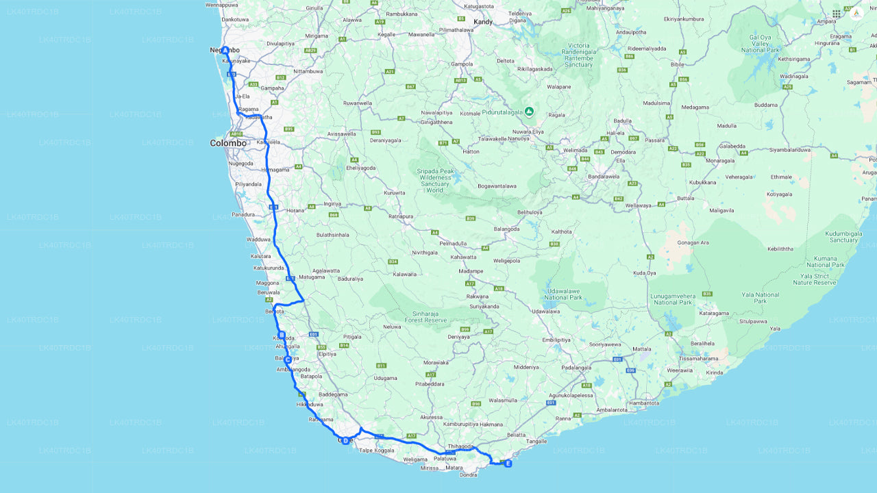 Soukromý transfer z Negomba do Hiriketiya s prohlídkou památek