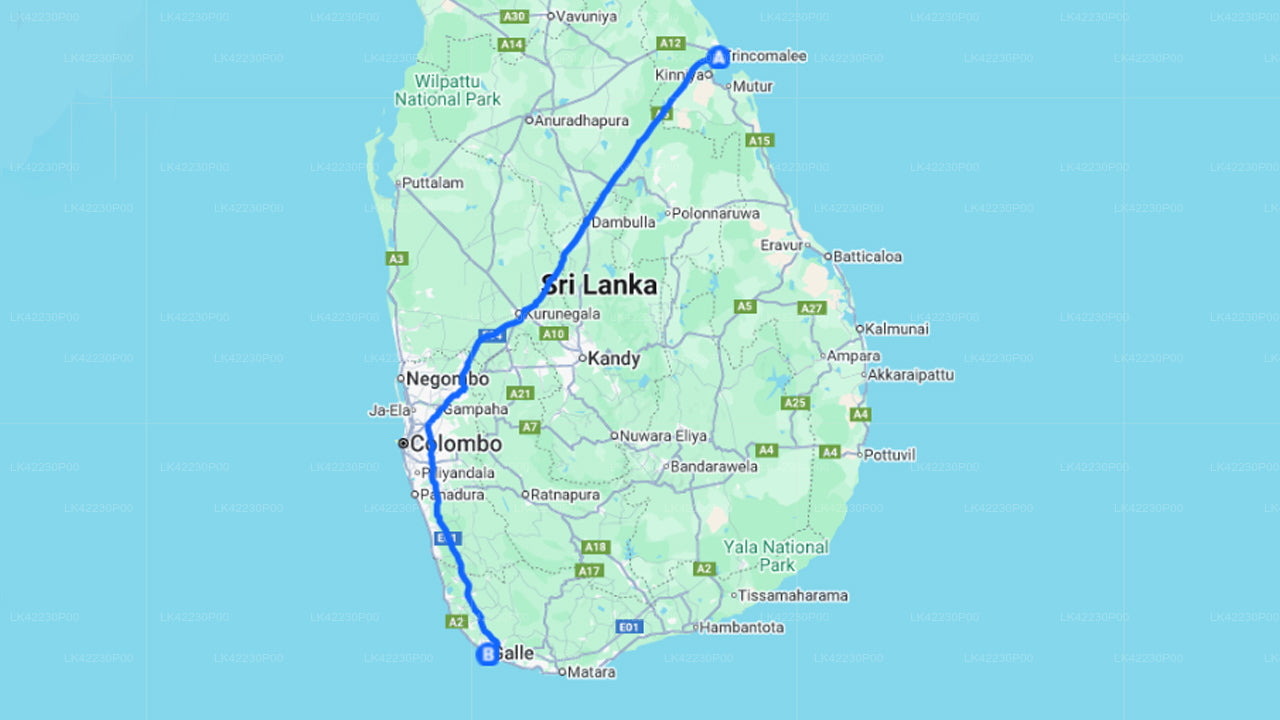 Privátní transfer z Trincomaleea do Galle