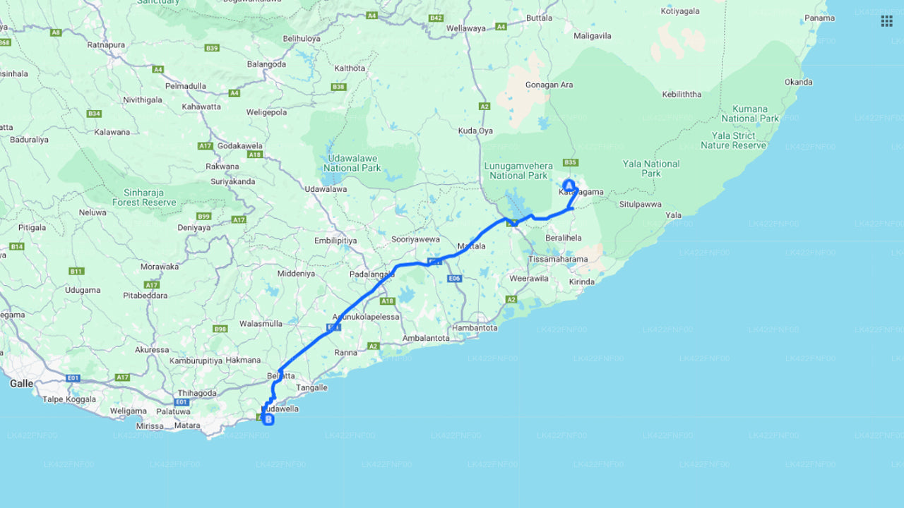 Přesun ze Yaly do Hiriketiye – soukromá služba