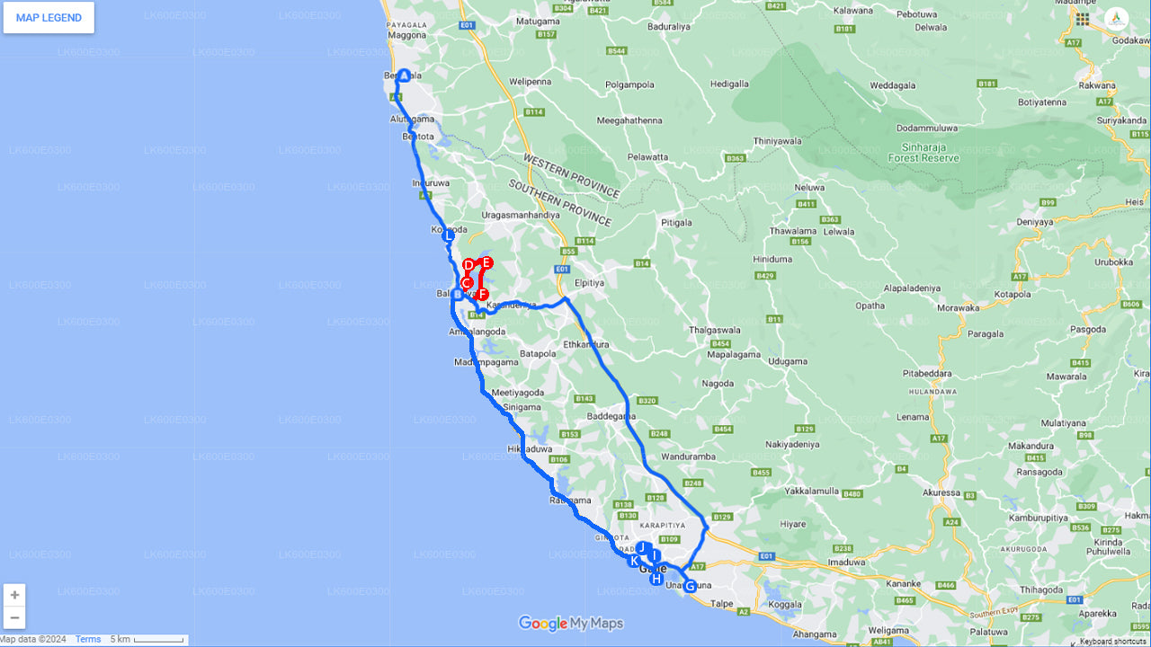 Pobřežní jízda do Galle z Beruwaly