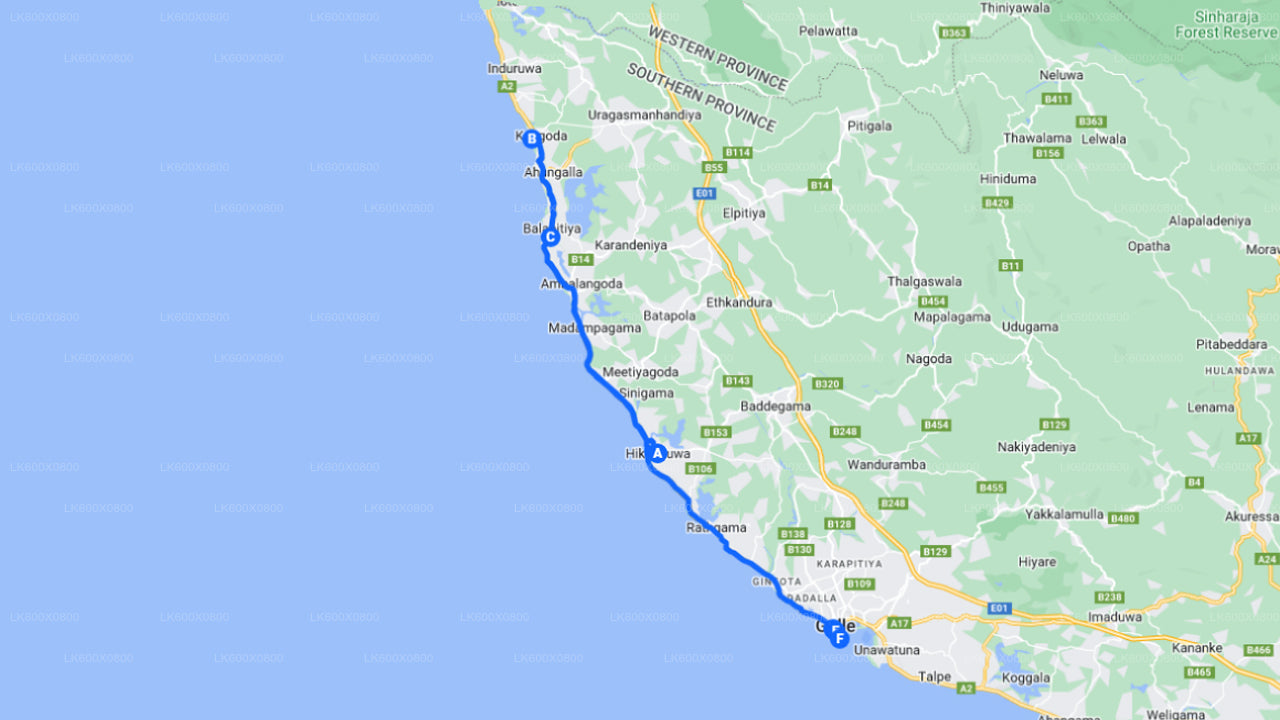 Pobřežní jízda do Galle z Hikkaduwy