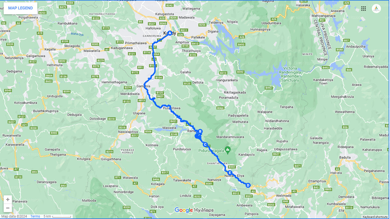 Nuwara Eliya Highlands z Kandy