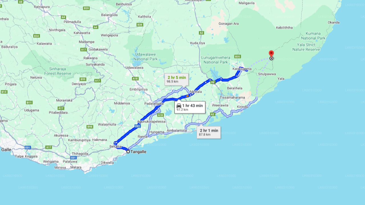 Safari v národním parku Yala z Tangalle