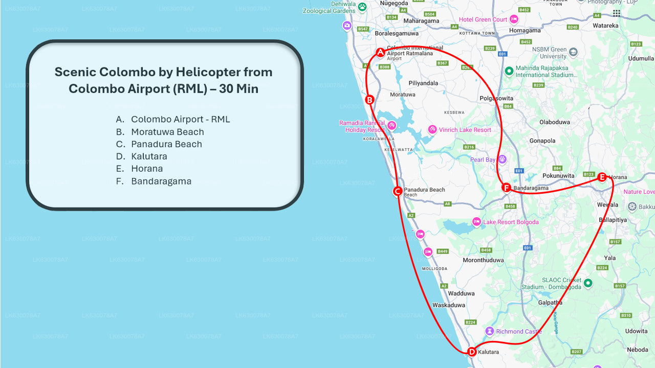 Scenic Colombo by Helicopter from Colombo Airport (RML)
