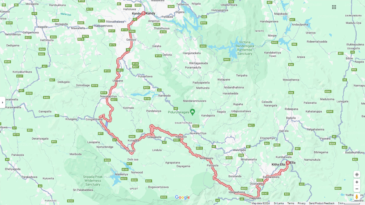 Cesta vlakem z Elly do Kandy (vlak č. 1006 "Podi Menike")