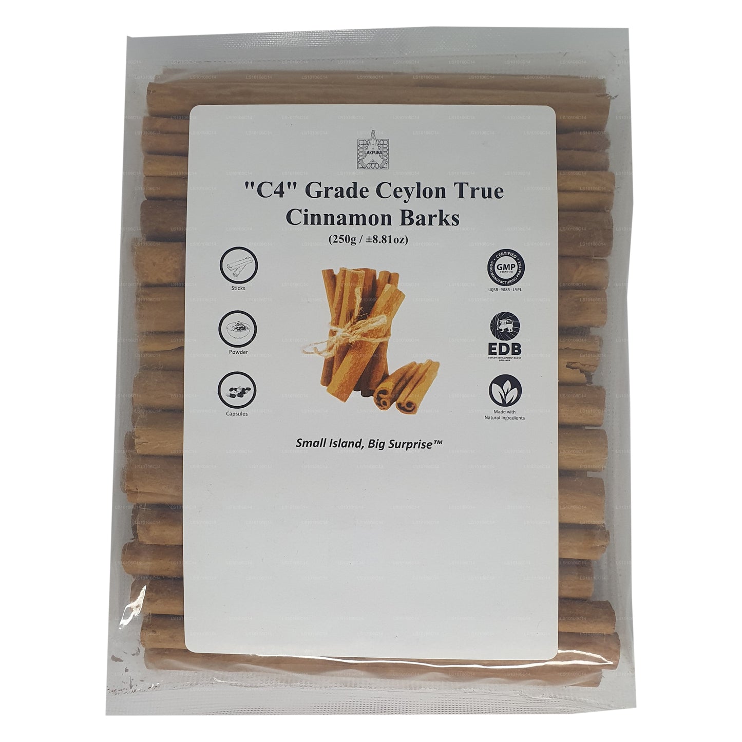 Lakpura 'C4' Grade Ceylon True Cinnamon Barks 5" Cut Pack