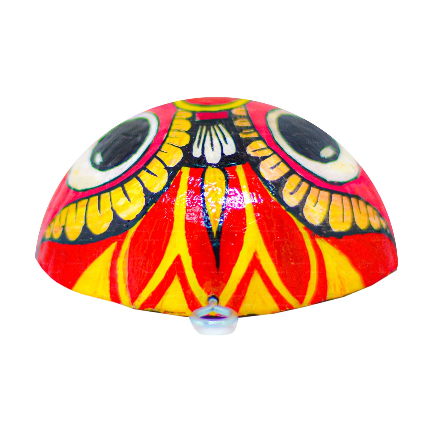 Srílanské tradiční masky Raksha (Mayura, Maru, Agni, Naga) namalované přes kokosové skořápky (balení 4)