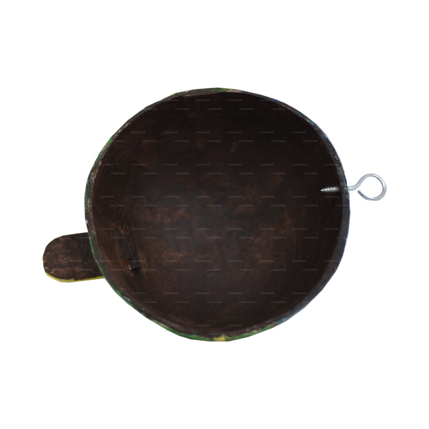 Srílanské tradiční masky Raksha (Mayura, Maru, Agni, Naga) namalované přes kokosové skořápky (balení 4)