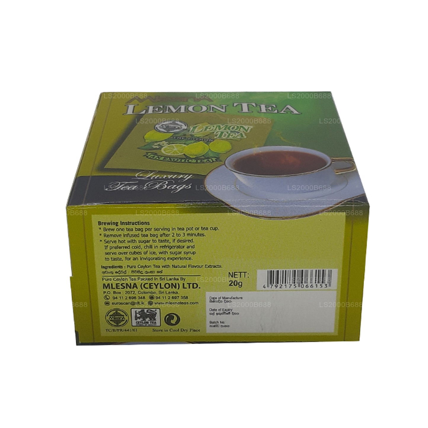 Mlesna Lemon Tea (20g) 10 Luxury Tea Bags