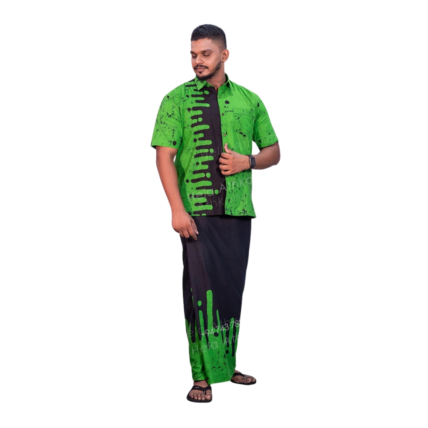 Lakpura® Batiková Košile a Sarong (Design AB222)