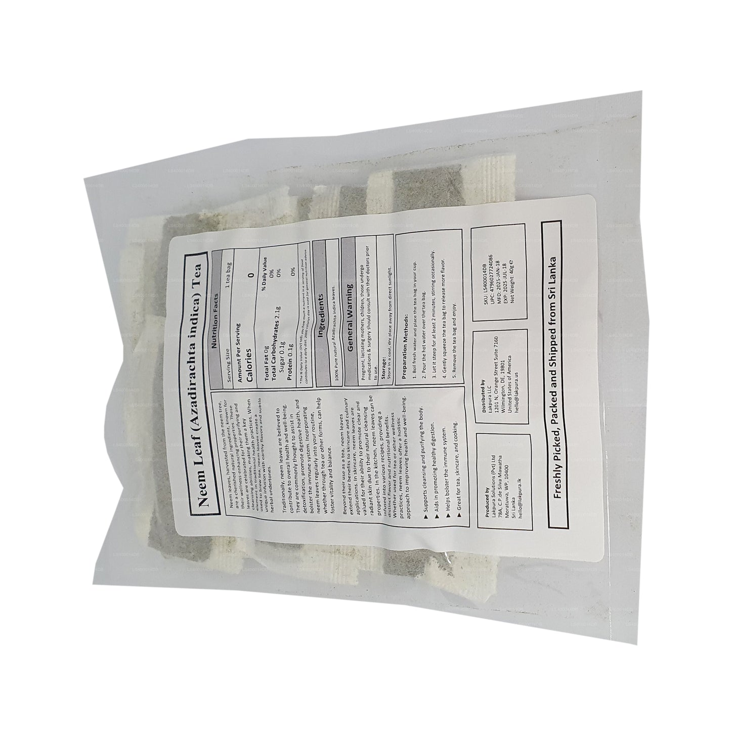 Lakpura Neem Leaf Čaj (40g) 20 čajových sáčků