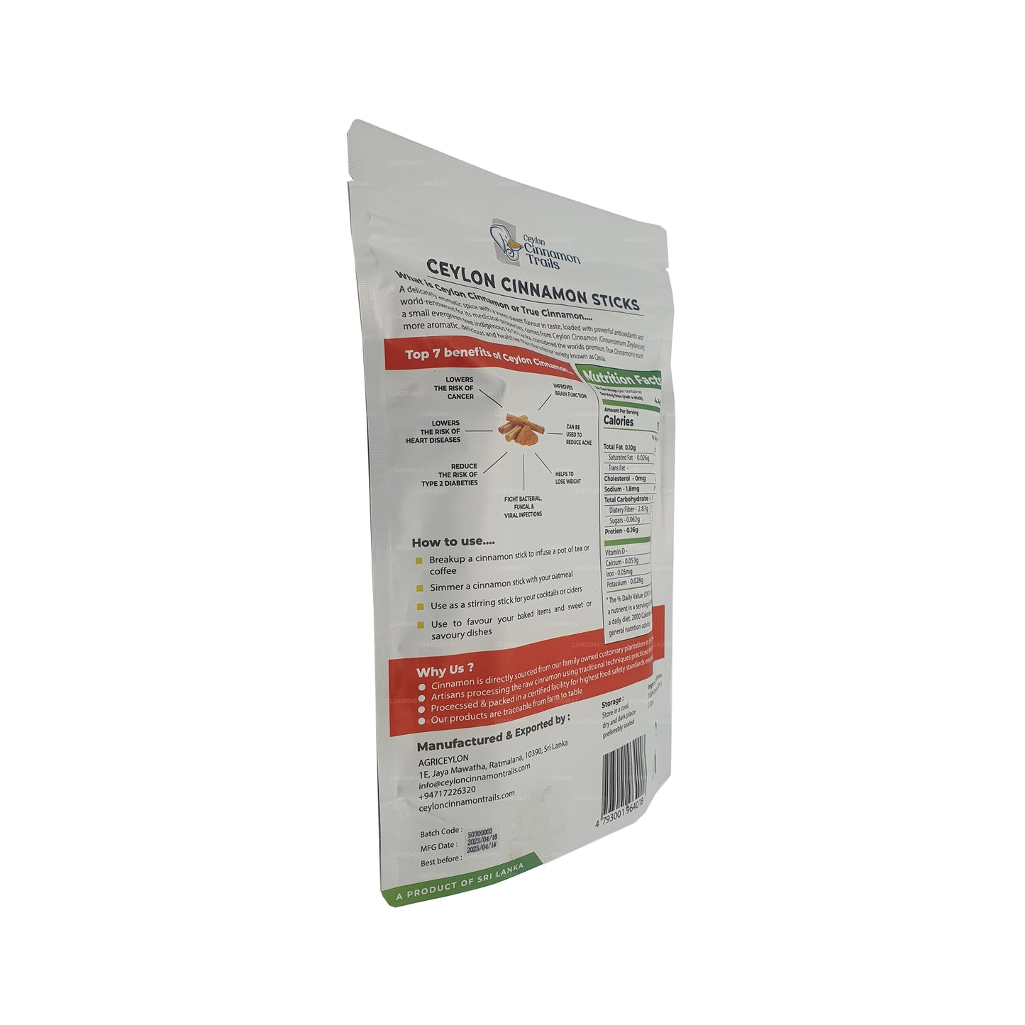 Ceylon Cinnamon Trails skořicové tyčinky (100g)