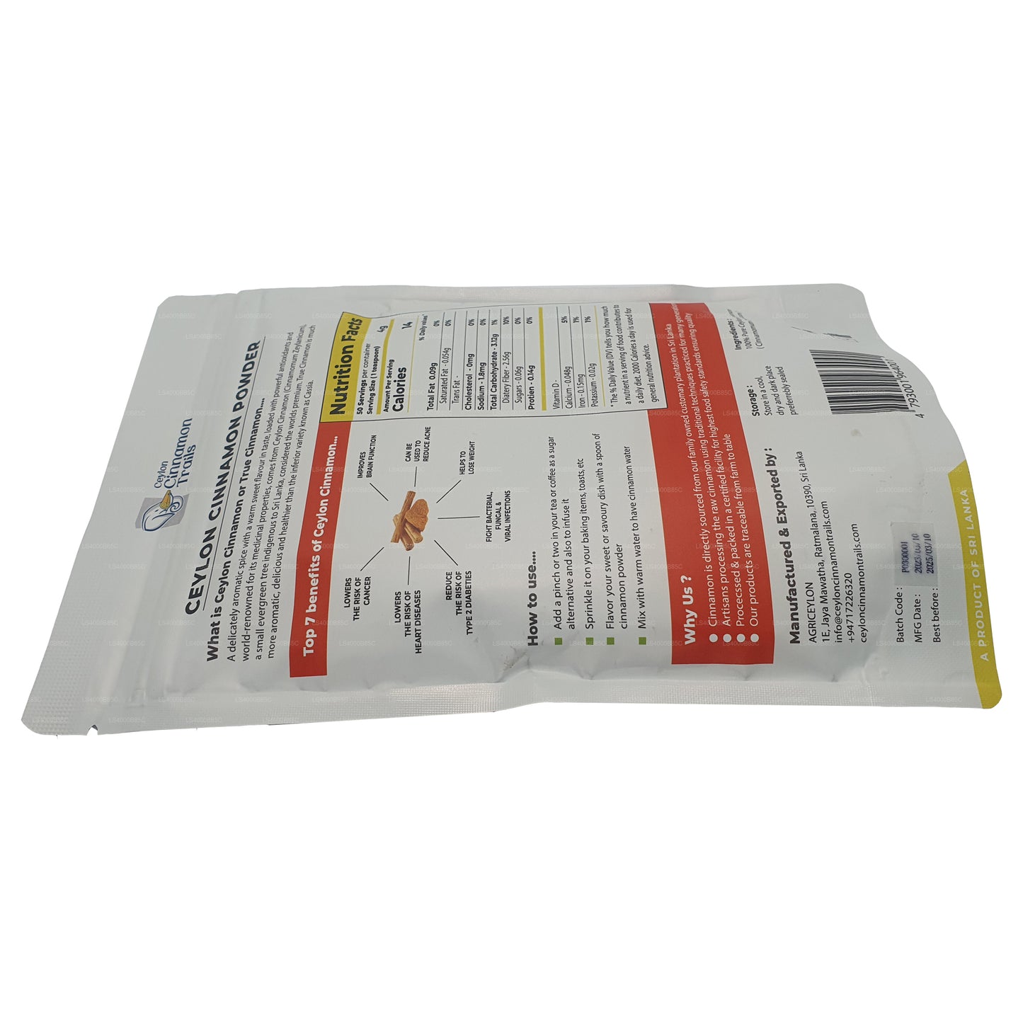 Ceylon Cinnamon Trails skořicový prášek (200g)