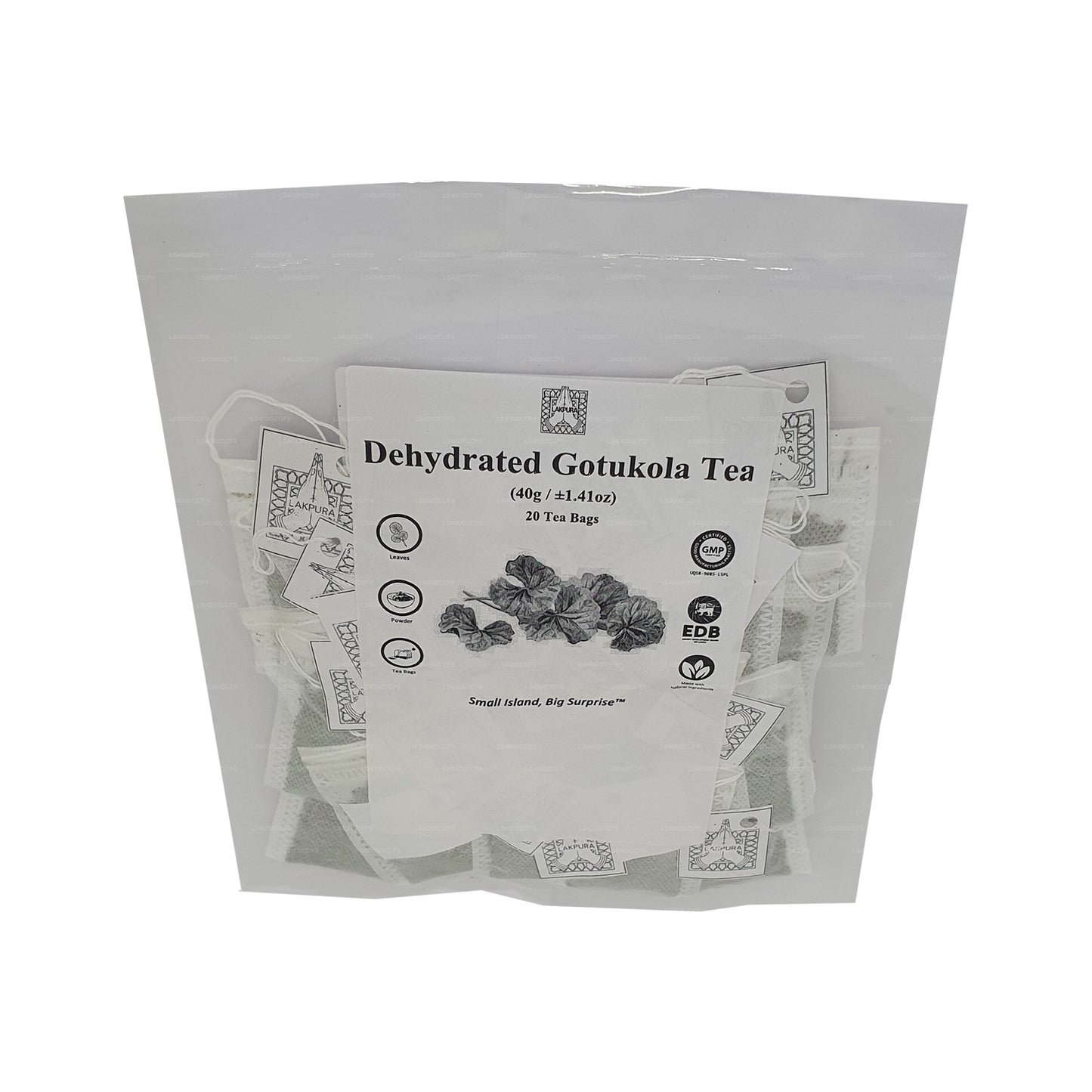 Lakpura Dehydrated Gotukola čajové sáčky (40g) 20 čajových sáčků