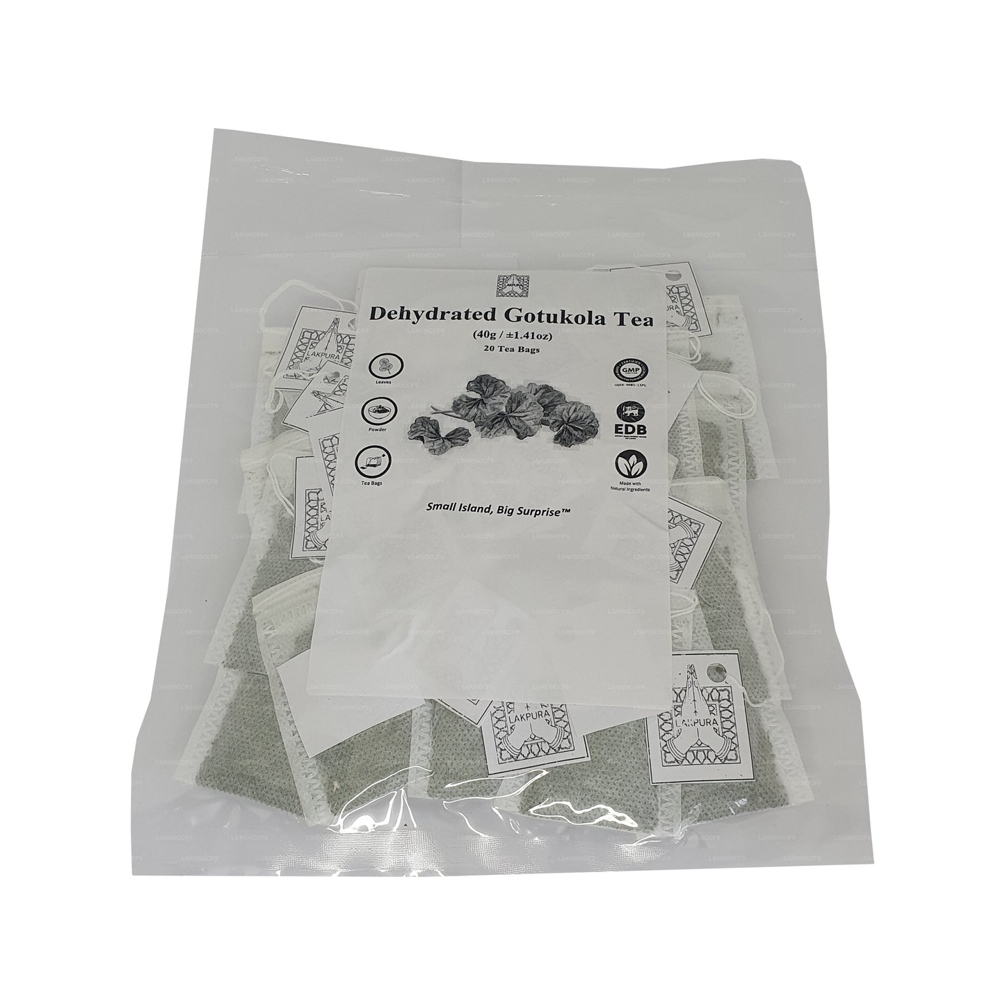 Lakpura Dehydrated Gotukola čajové sáčky (40g) 20 čajových sáčků