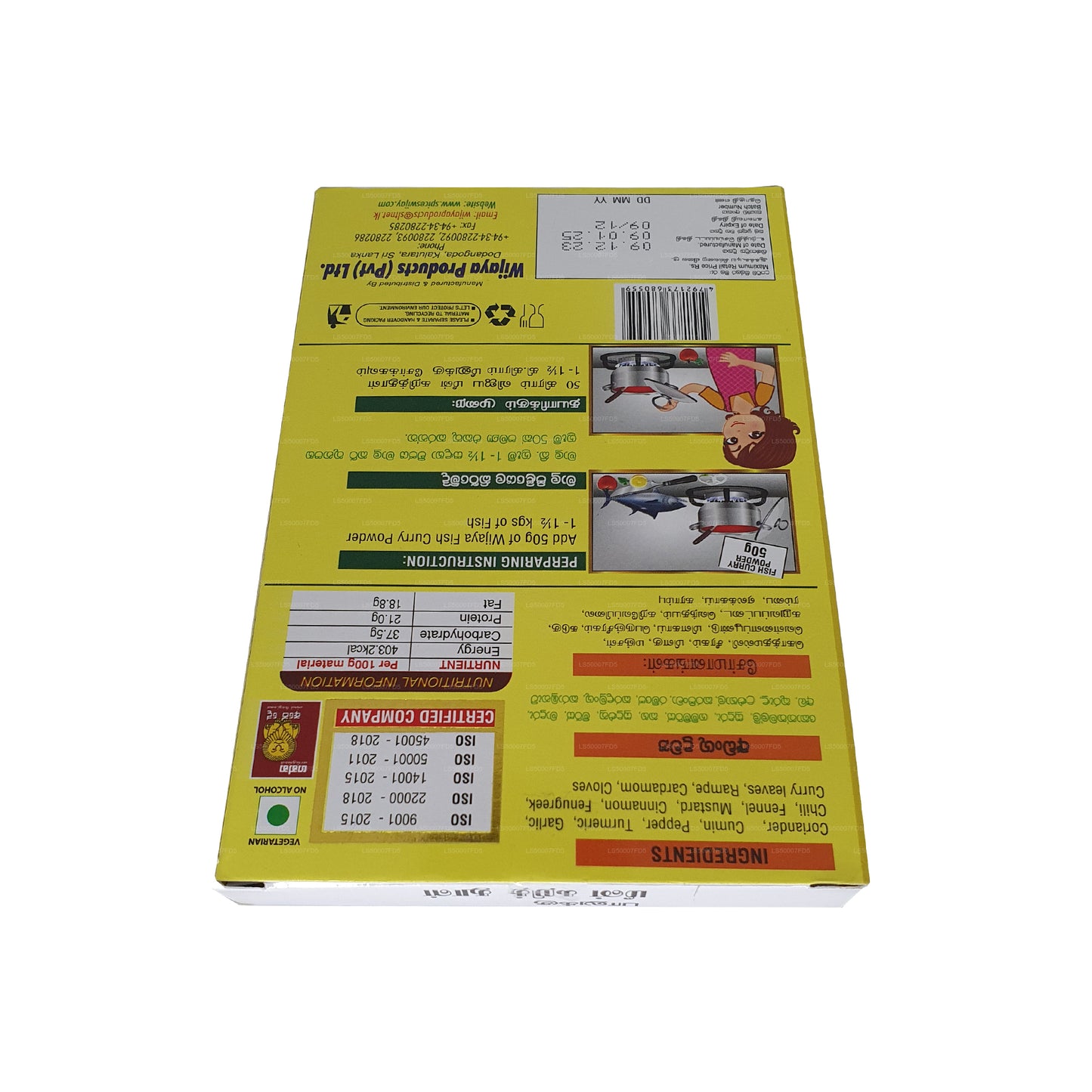 Wijaya mléčný rybí kari prášek (50g)