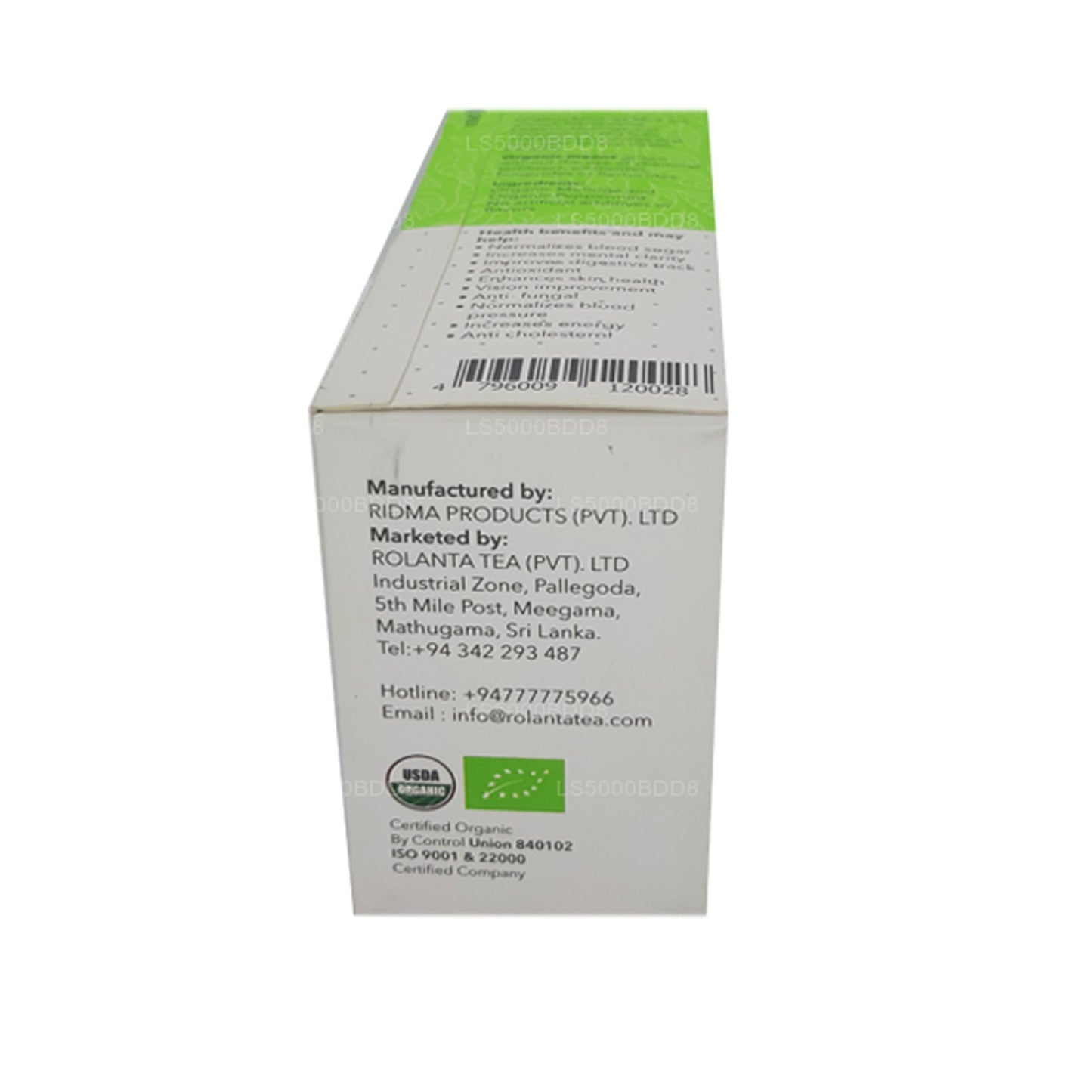 Rolanta Organic Moringa With Peppermint Herbal Drink (40g) 25 Tea Bag