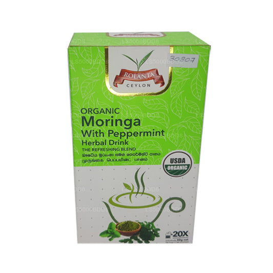 Rolanta Organic Moringa With Peppermint Herbal Drink (40g) 25 Tea Bag
