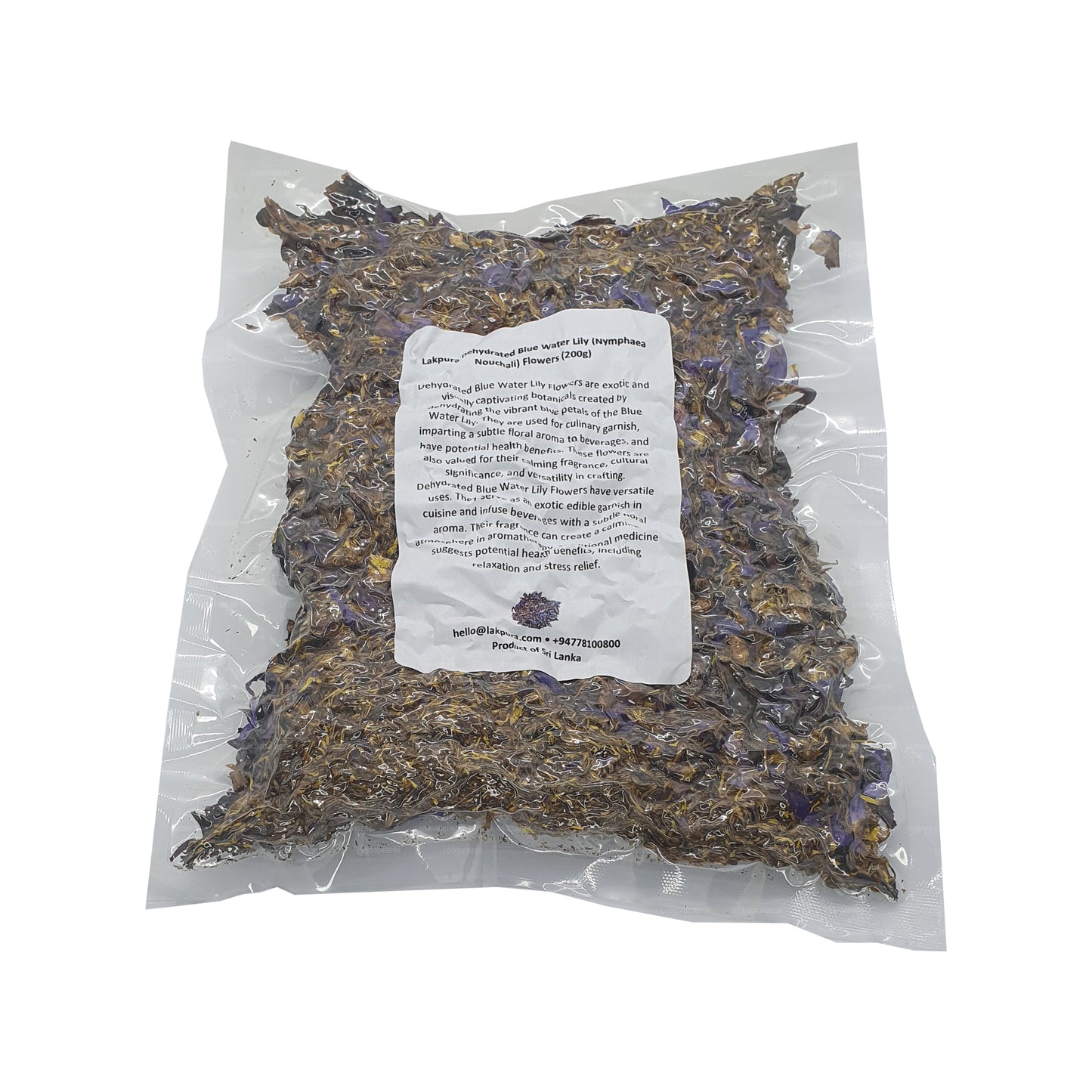 Lakpura Dehydratovaný modrý leknín (Nymphaea Nouchali) Květiny