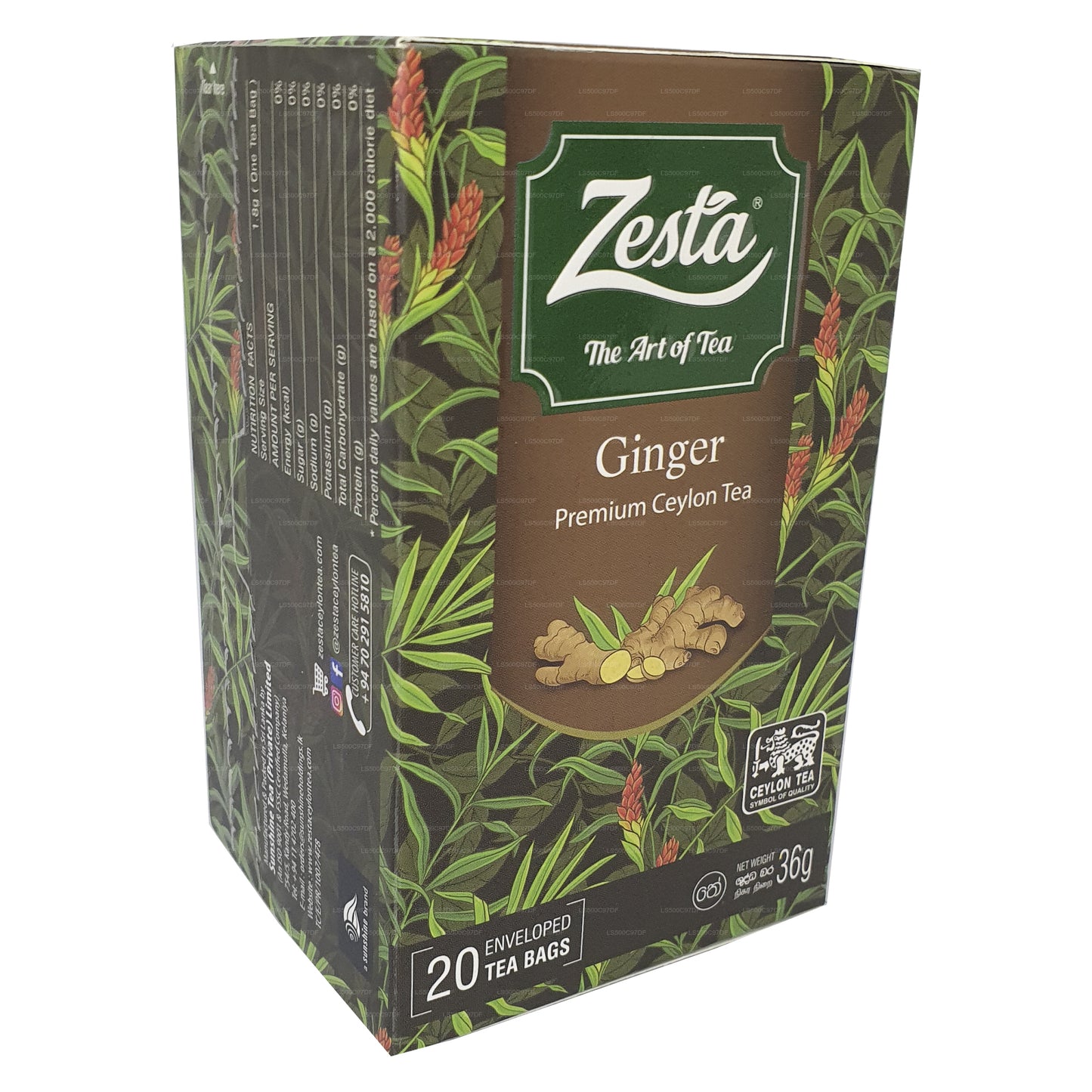 Zesta Ginger Premium Ceylon čaj (36g) 20 čajových sáčků