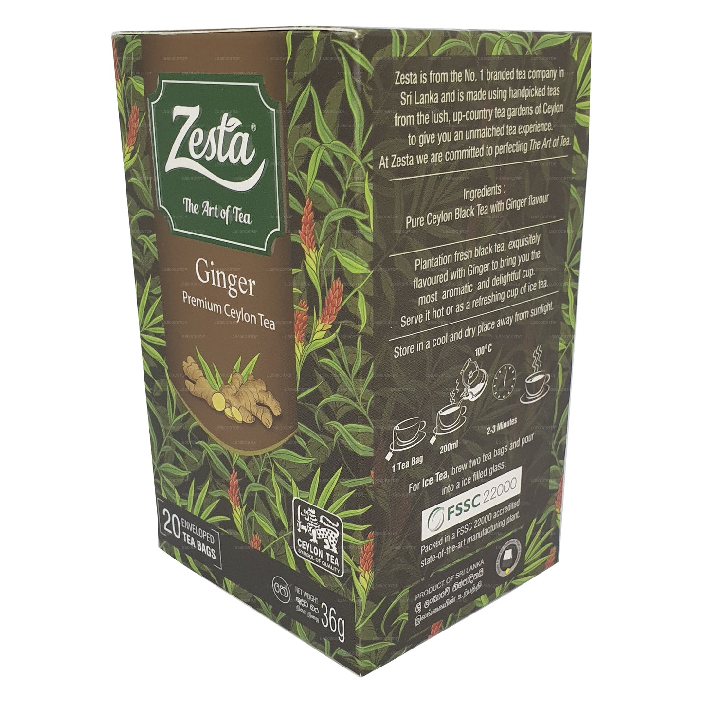 Zesta Ginger Premium Ceylon čaj (36g) 20 čajových sáčků