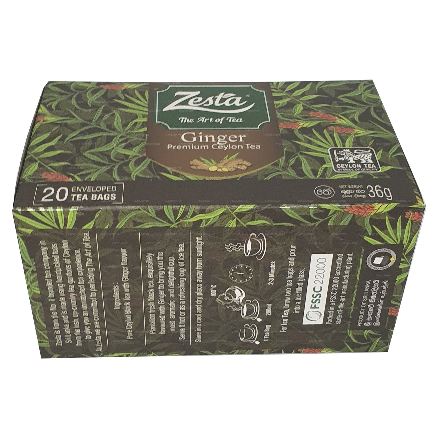 Zesta Ginger Premium Ceylon čaj (36g) 20 čajových sáčků