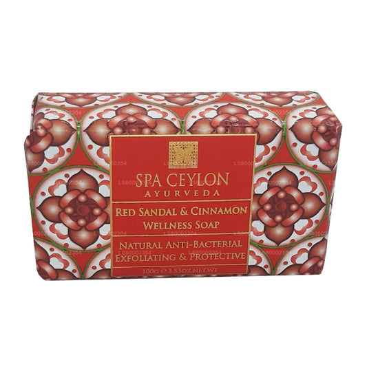 Spa Ceylon Red Sandal and Cinnamon Anti-bacterial Exfoliating Wellness Soap (100g)