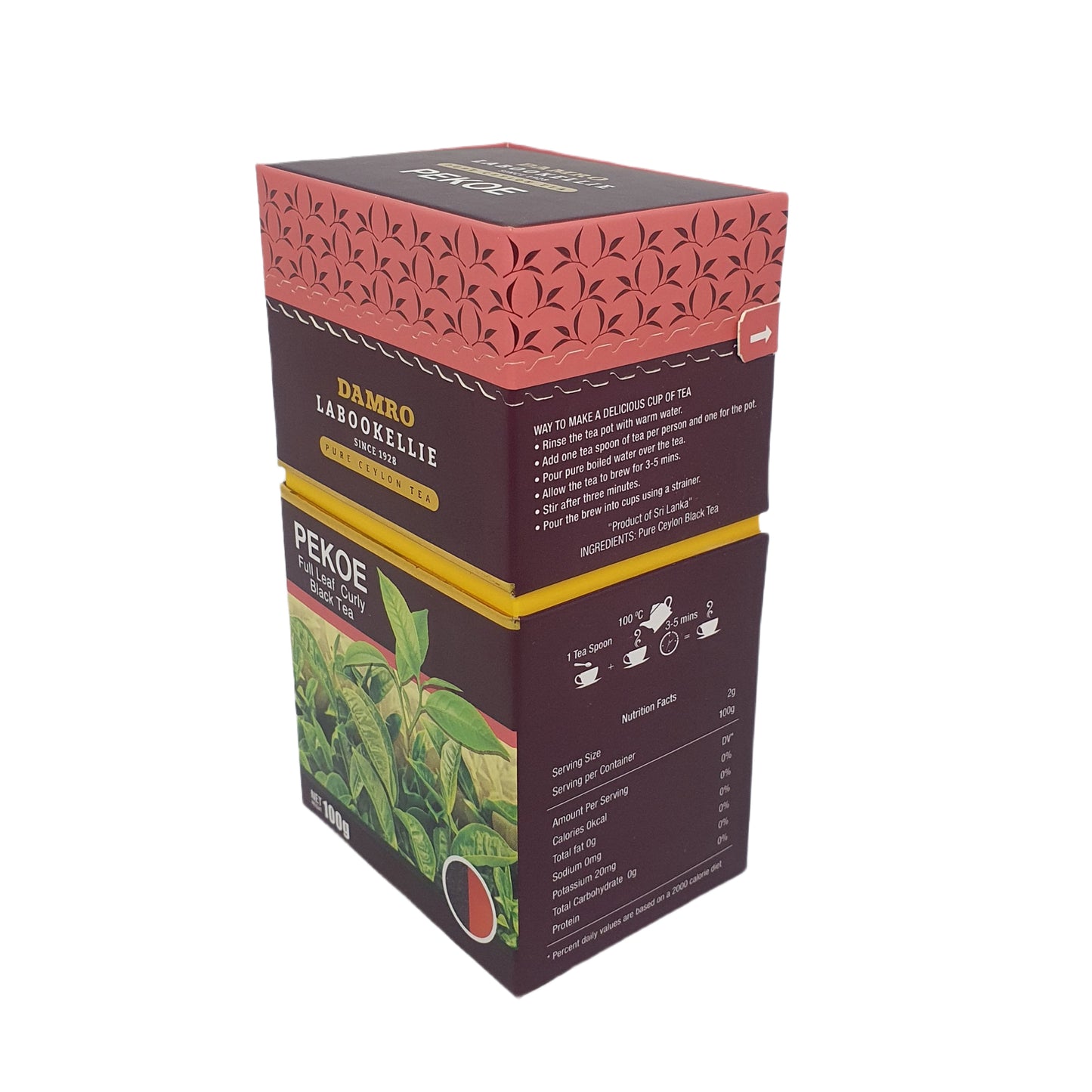 DG Labookellie PEKOE Full Leaf Curly Black Tea (100g)