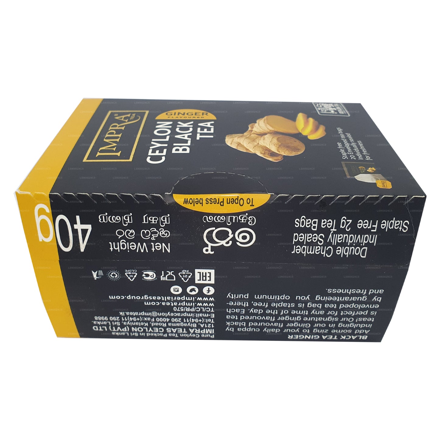 Impra Ginger Foil Pack (40g) 20 Tea Bags
