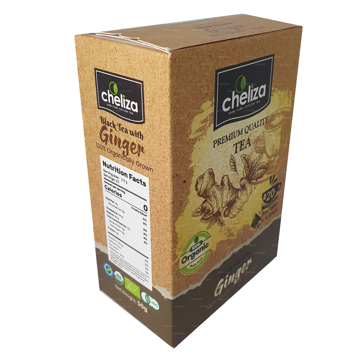 Cheliza Black Tea with Ginger (50g) 20 Tea Bags